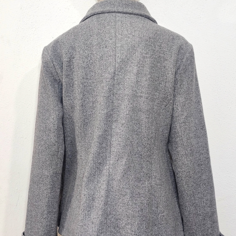 Allegra K Women's Gray Double-Breasted Coat Jacket Suit - Picture 3 of 16